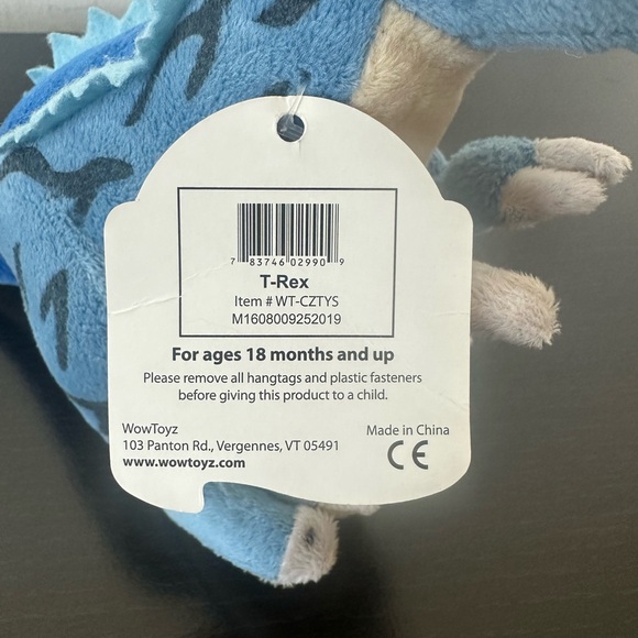 NWT Cuddle Zoo Blue T Rex Dinosaur Plush - Picture 3 of 8